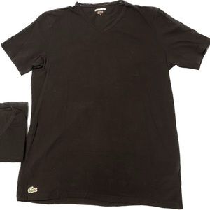 Lacoste men’s undershirt black large 2 pack v-neck